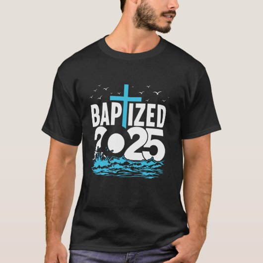 2025年洗礼Tシャツ キリスト教 水の洗礼 教会 Tシャツ (正面)