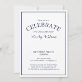 2025年海軍白人卒業パーティーのシックなクラス 招待状 (裏面)