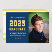 2025年海軍黄色卒業パーティー写真 招待状 (正面/裏面)