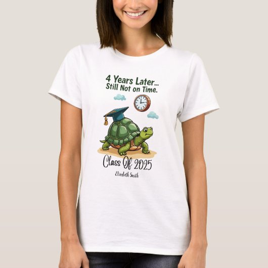 2025年漫画のカメおもしろいの卒業のクラス Tシャツ (正面)