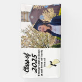 2025年版黒字卒業写真のクラス 横断幕 (縦)