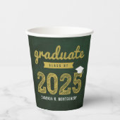 2025年版Chalkboardスケッチ卒業パーティーのクラス 紙コップ (正面)