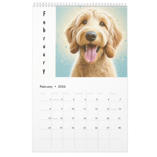 2025年犬が飼育するおもしろい動物 カレンダー (2月 2026)