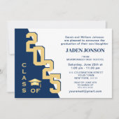 2025年現代クラスの卒業生 ブルー卒業パーティー 招待状 (正面)