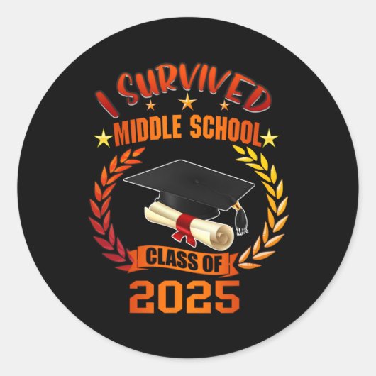 2025年生き延びの中学の卒業生 ラウンドシール (正面)