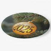 2025年白熱［赤熱］光を放つクリスマス装飾品 ペーパープレート (アングル)