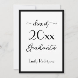 2025年白黒エレガント卒業パーティーのクラス 招待状