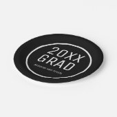 2025年白黒モダン卒業 ペーパープレート (アングル)