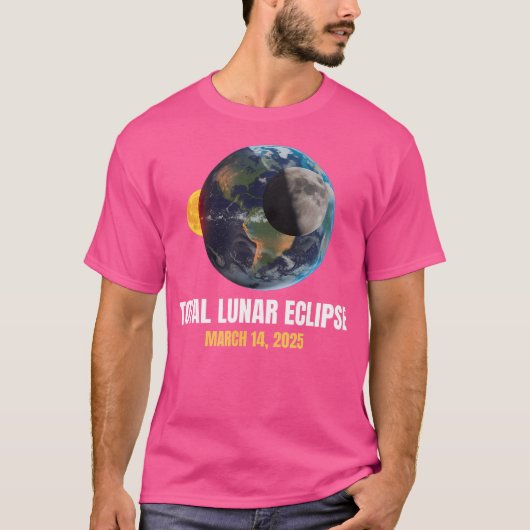 2025年皆既月食 ブラッドムーン 3月14日 Eclipse Tシャツ (正面)