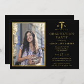 2025年看護学校卒業モダン写真 招待状 (正面/裏面)