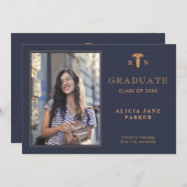 2025年看護学校卒業モダン写真 案内状 (正面/裏面)