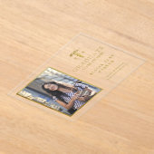 2025年看護学校卒業金ゴールドエレガント写真 アクリル招待状 (レイダウン)