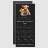 2025年磁気ハイランド牛ビジネスカレンダー (正面/裏面)