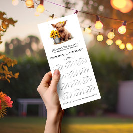 2025年磁気ハイランド牛ビジネスカレンダー