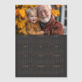 2025年磁気写真カレンダー年末年始ブラックカード マグネット招待状 (正面)