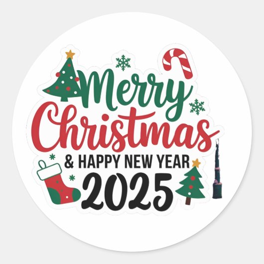 2025年祝初旬のステッカー ラウンドシール (正面)