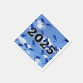 2025年空の青い卒業キャップ スタンダードカクテルナプキン (角)