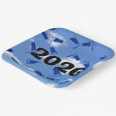 2025年空の青い卒業キャップ ペーパープレート (傾斜あり)