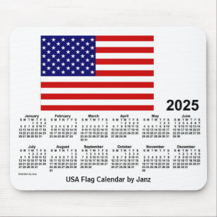 2025年米国国旗カレンダー(Janz Mouse Pad) マウスパッド
