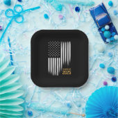 2025年米国旗の上級卒業のクラス ペーパープレート (パーティー)