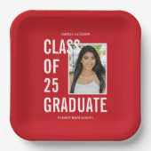 2025年紅白写真卒業パーティーのクラス ペーパープレート (正面)