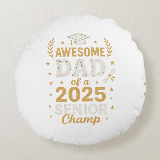2025年素晴らしパパ | 父の日贈り物 ラウンドクッション (正面)