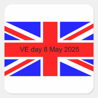 2025年統一された王国VE日の国旗 スクエアシール