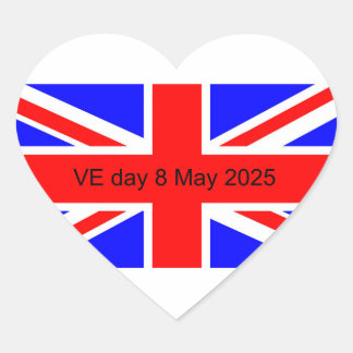 2025年統一された王国VE日の国旗 ハートシール