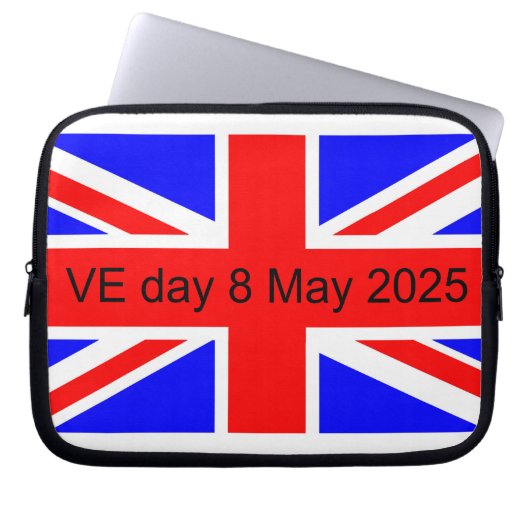 2025年統一された王国VE日の国旗 ラップトップスリーブ (正面)