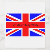 2025年統一された王国VE日の国旗 ワインラベル (シングルラベル)