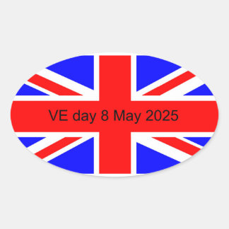 2025年統一された王国VE日の国旗 楕円形シール