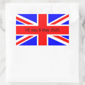 2025年統一された王国VE日の国旗 長方形シール (バッグ)