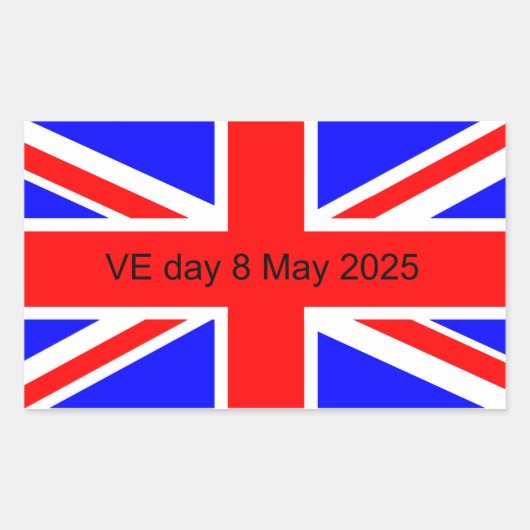2025年統一された王国VE日の国旗 長方形シール (正面)