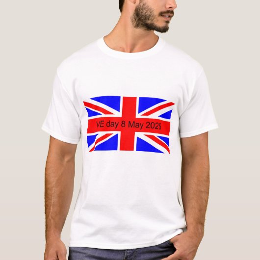 2025年統一された王国VE日の国旗 Tシャツ (正面)