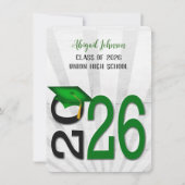 2025年緑と黒の学園カラー卒業 招待状 (正面)