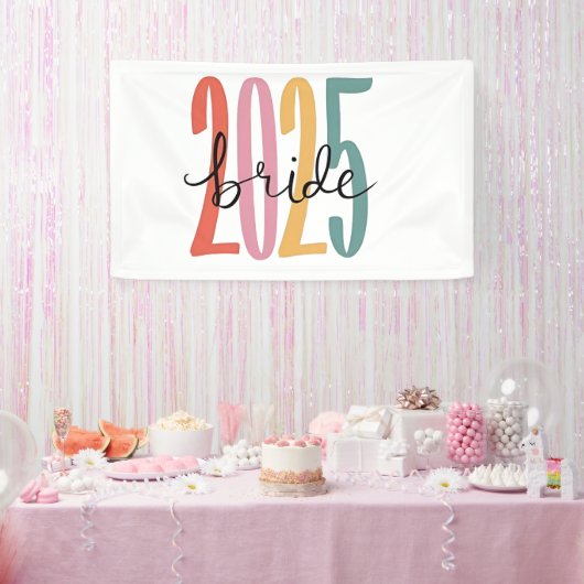 2025年花嫁結婚の告知結婚 横断幕 (パーティー)