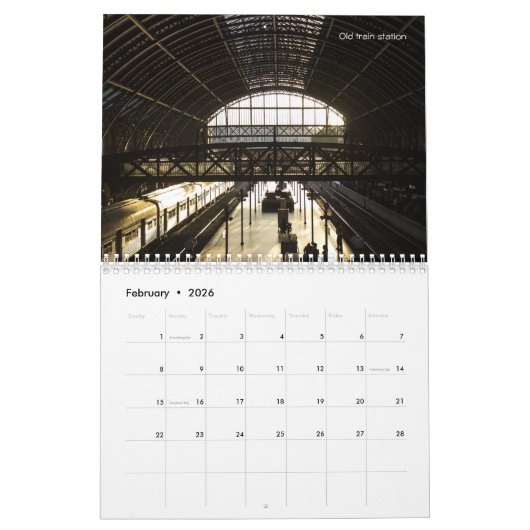 2025年蒸気・ディーゼル列車のカレンダー カレンダー (2月 2026)