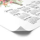 2025年虹のシャワーの木の水彩カレンダー ポスター (角)