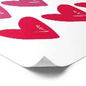 2025年解像度ラブピンク赤いハートポスター ポスター (角)