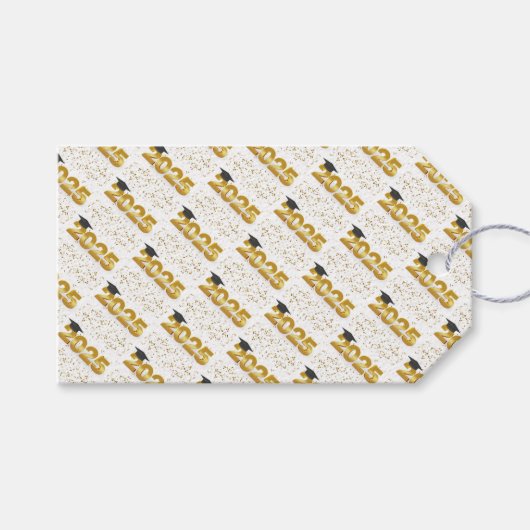 2025年記念の卒業式パターン ギフトタグ (正面(横))