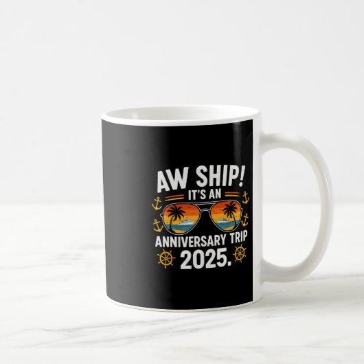 2025年記念日クルーズ旅行カップル休暇 コーヒーマグカップ (右)