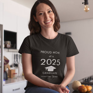 2025年誇りを持ったのMom of 2025 Graduate Cap White文字Tシャツ Tシャツ