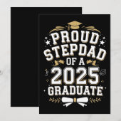 2025年誇りを持った卒卒業のステップパパ 招待状 (正面/裏面)
