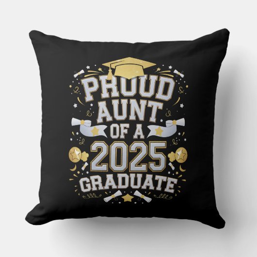 2025年誇りを持った卒卒業の家族の叔母 クッション (正面)