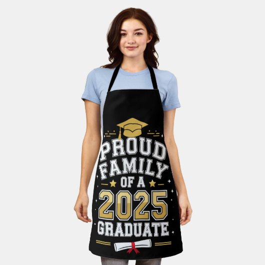 2025年誇りを持った卒卒業の家族 エプロン (着用した状態)
