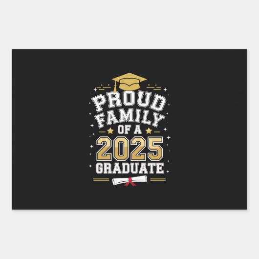 2025年誇りを持った卒卒業の家族 ラッピングペーパーシート (正面)