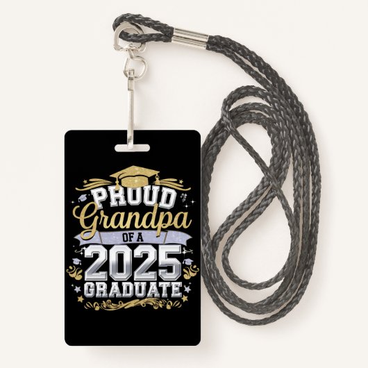 2025年誇りを持った卒卒業ファミリーの祖父 バッジ (正面ランヤード)