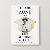 2025年誇りを持った卒業おばさん（写真付き） 缶バッジ (正面)