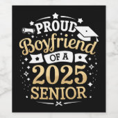 2025年誇りを持った卒業の彼氏 ワインラベル (シングルラベル)