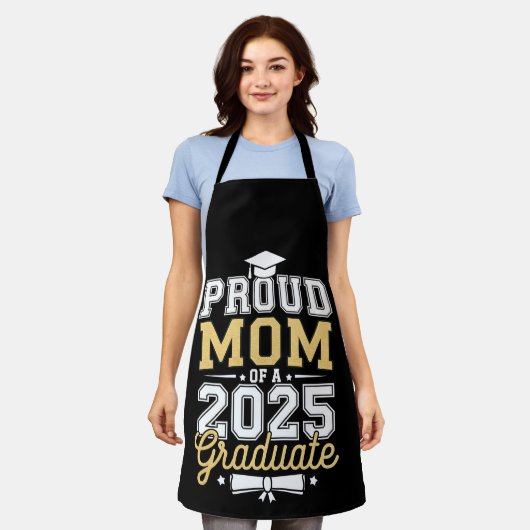 2025年誇りを持った卒業の母 エプロン (着用した状態)